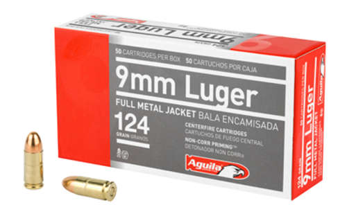 Ammunition Aguila Ammunition Pistol 9mm AGUILA 9MM 124GR FMJ 50/1000 • Model: Pistol